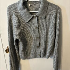 GAP Gray Ribbed Women's Cardigan